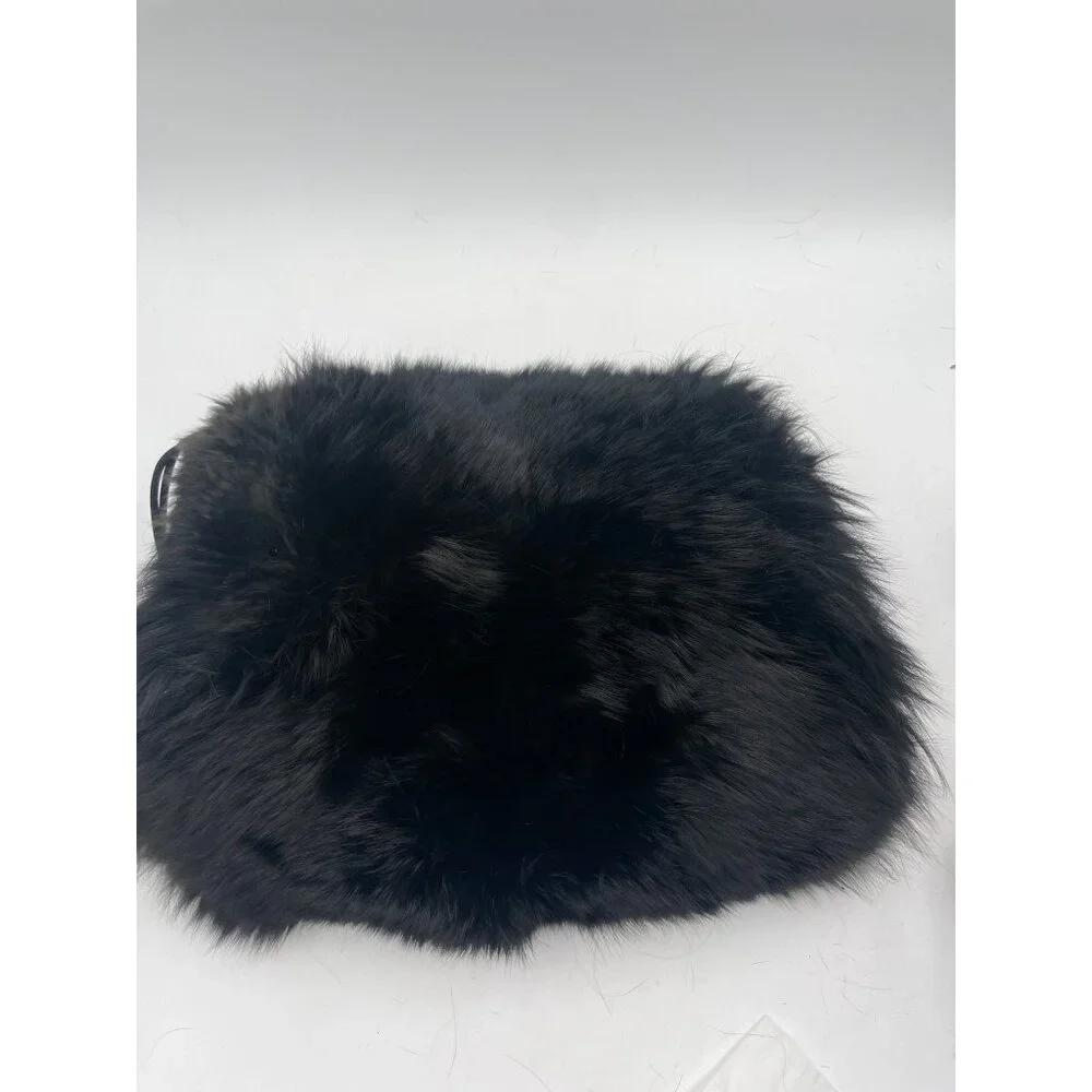 Vintage Black Fur Hand Muff With Drawstring